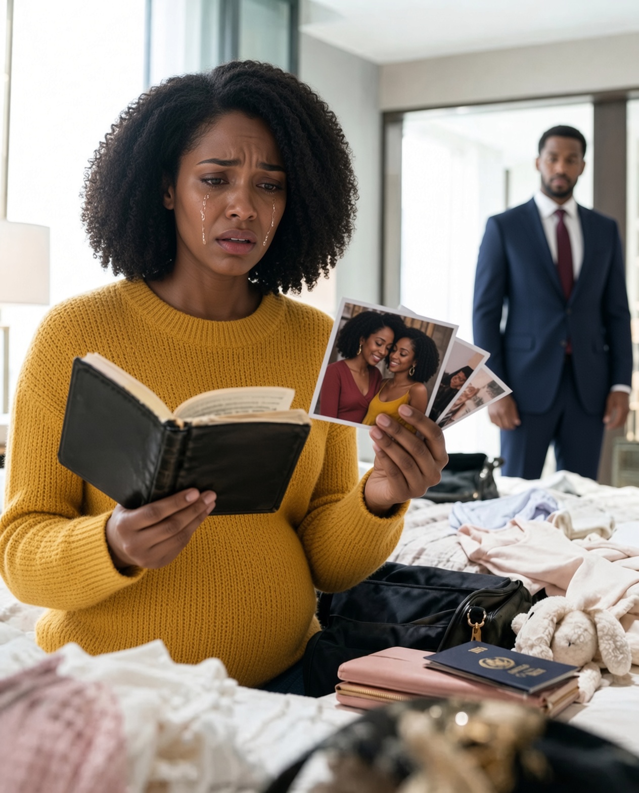 WHILE PACKING MY HOSPITAL BAG, I DISCOVERED MY CEO HUSBAND'S HIDDEN DIARY — FILLED WITH PRIVATE PHOTOS AND HANDWRITTEN NOTES ABOUT THE WOMAN HE NEVER STOPPED LOVING. THAT NIGHT, I QUIETLY HEADED FOR THE AIRPORT. BY SUNRISE, HE WAS COMPLETELY UNRAVELING