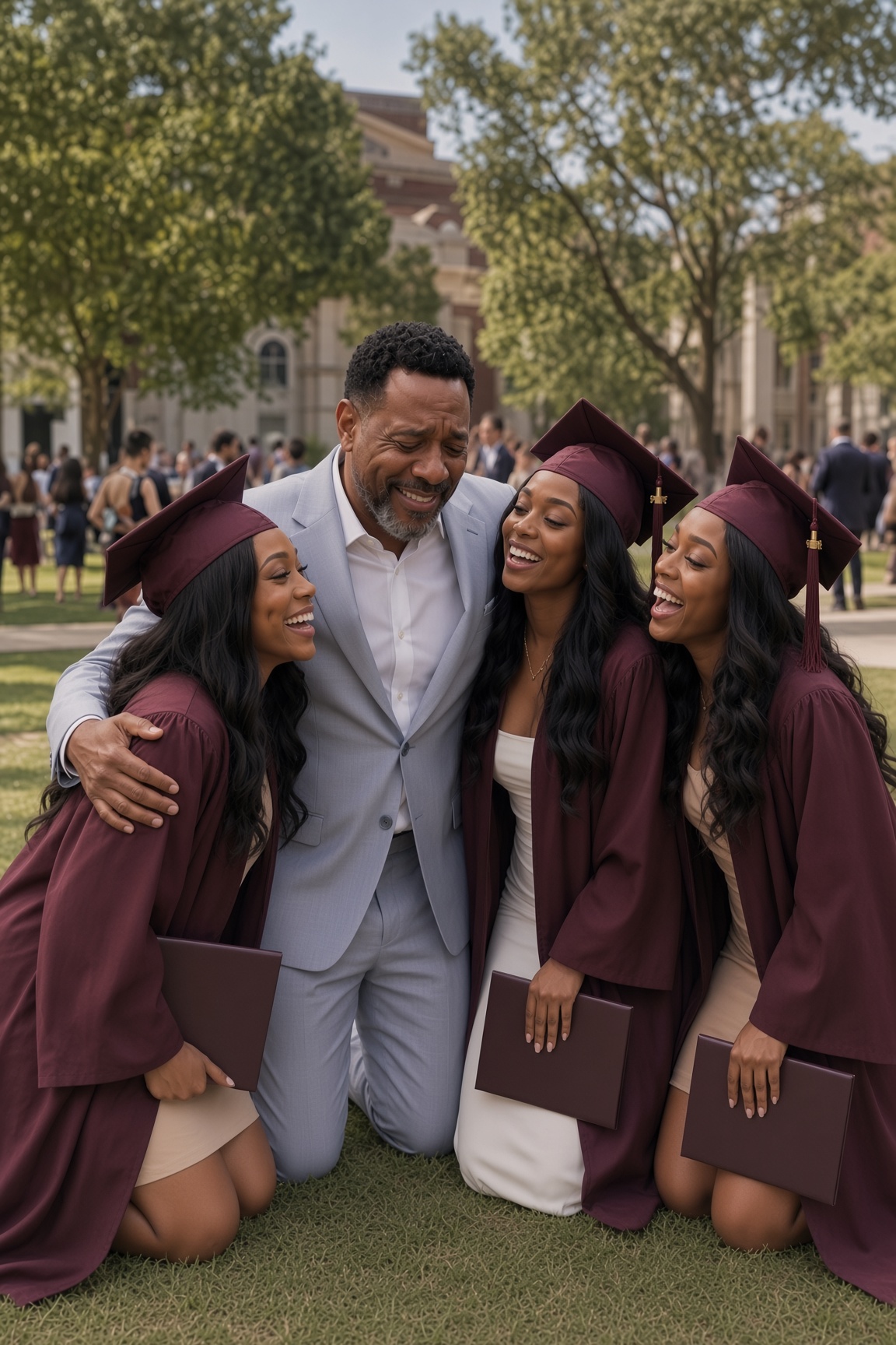 I GAVE UP 22 YEARS RAISING MY BROTHER'S TRIPLET DAUGHTERS — WHAT THEY DID AT THEIR COLLEGE GRADUATION BROUGHT ME TO MY KNEES