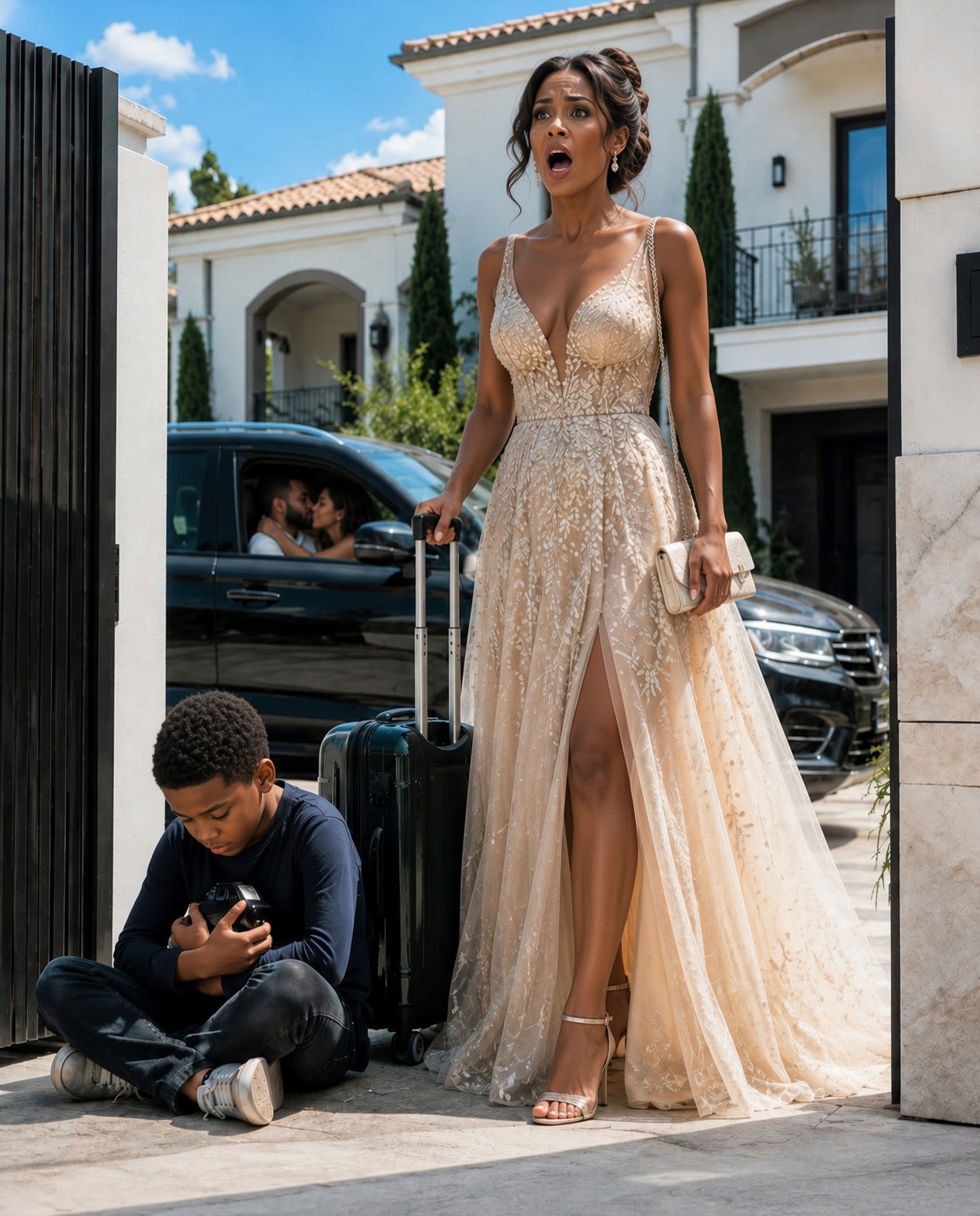 I Canceled My Flight at the Airport on a Gut Feeling and Went Home Early—Only to Find My Husband Kissing a Woman I Had Never Seen While My 12-Year-Old Son Was Locked in His Bedroom. He Smirked and Said, “Without Me, You Have Nothing.” I Didn’t Argue. I Packed One Suitcase and Left. Three Days Later, a Stranger Showed Me a Photograph Taken Years Earlier—and I Recognized the Woman From My Husband’s Car.