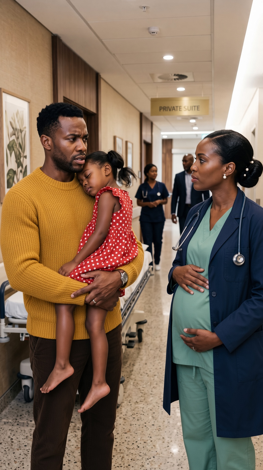 MY EX RUSHED INTO MY ER CARRYING HIS INJURED DAUGHTER — ONLY TO FIND ME, THE DOCTOR HE ABANDONED, SEVEN MONTHS PREGNANT WITH HIS BABY. THEN HIS DAUGHTER WHISPERED ONE SENTENCE THAT DRAINED THE COLOR FROM HIS FACE