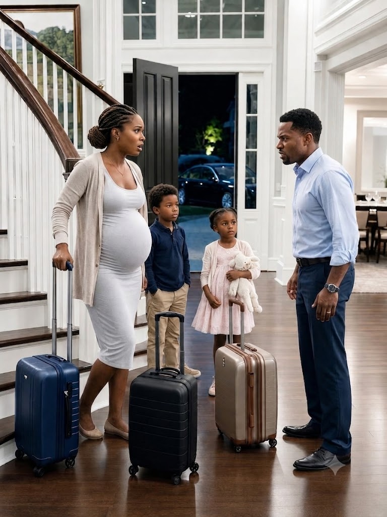 My Husband Brought His Mistress Into Our Dining Room While I Was Eight Months Pregnant And Announced She Would Be Moving Into Our Home. He Expected Me To Break. Instead, I Took Our Children Upstairs And Returned With Three Suitcases. When He Asked Where I Could Go Without His Money, I Said, “Call Your Attorney.”