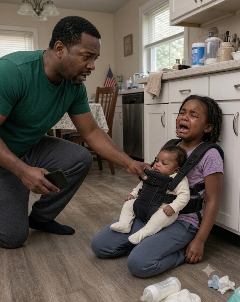MY 9-YEAR-OLD CALLED ME WHISPERING, “DAD, I CAN’T HOLD THE BABY ANYMORE”—WHEN I CAME HOME, SHE SHOWED ME A HIDDEN PHONE AND SAID, “MOM TOLD ME NEVER TO LET YOU FIND THIS.”