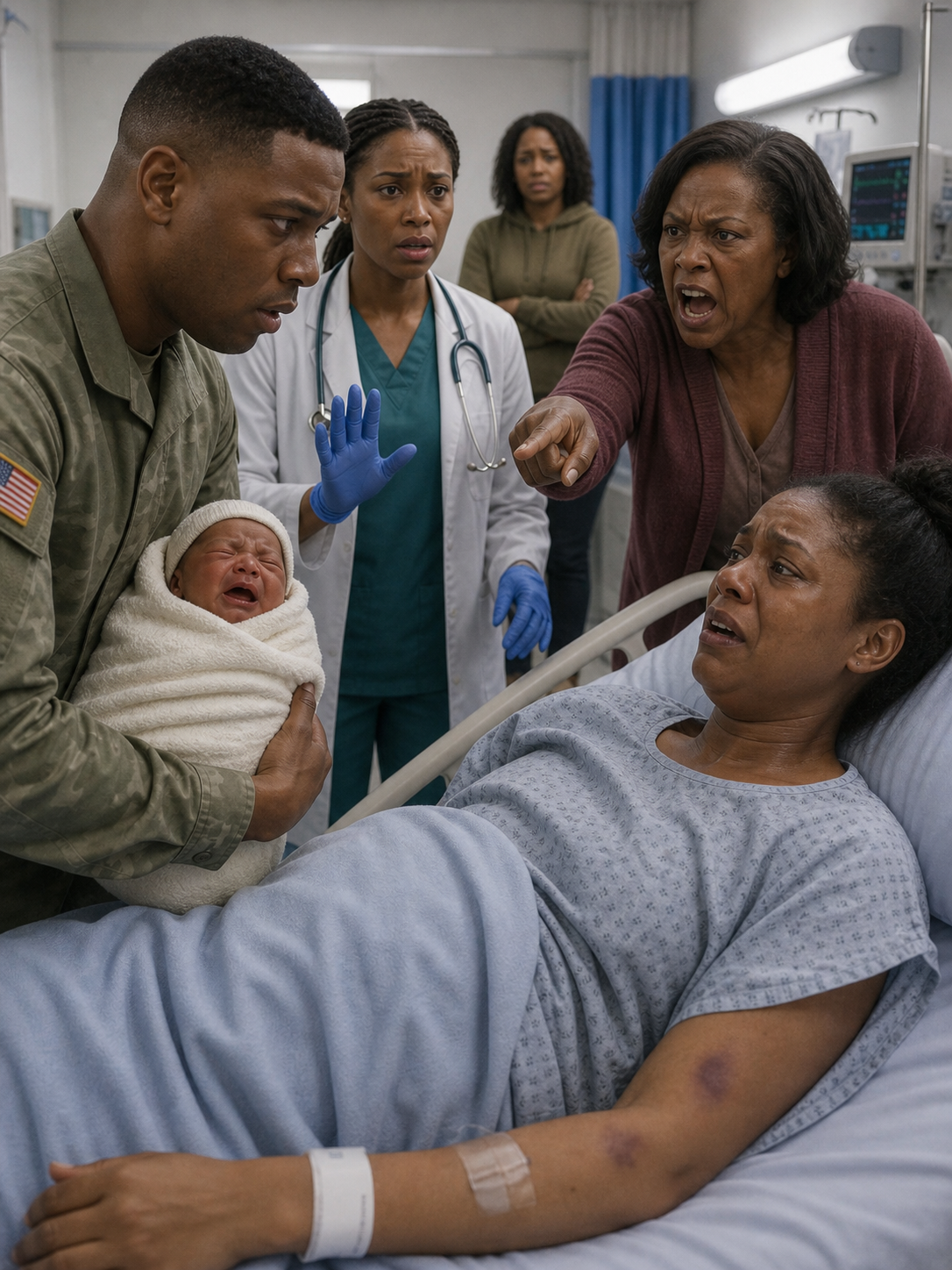 After Eight Months Deployed, I Came Home to Find My Newborn Son Burning With Fever and My Wife Collapsed Beside His Crib, Bru!ses Covering Her Arms. My Mother Sneered, "She Needed Discipline.