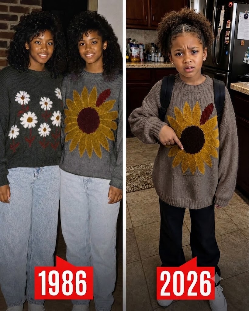 MY TWIN SISTER VANISHED IN HER SUNFLOWER SWEATER ON OUR 16TH BIRTHDAY—40 YEARS LATER, MY GRANDDAUGHTER CAME HOME WEARING IT AND SAID, “THE SCHOOL CLEANING LADY GAVE IT TO ME”
