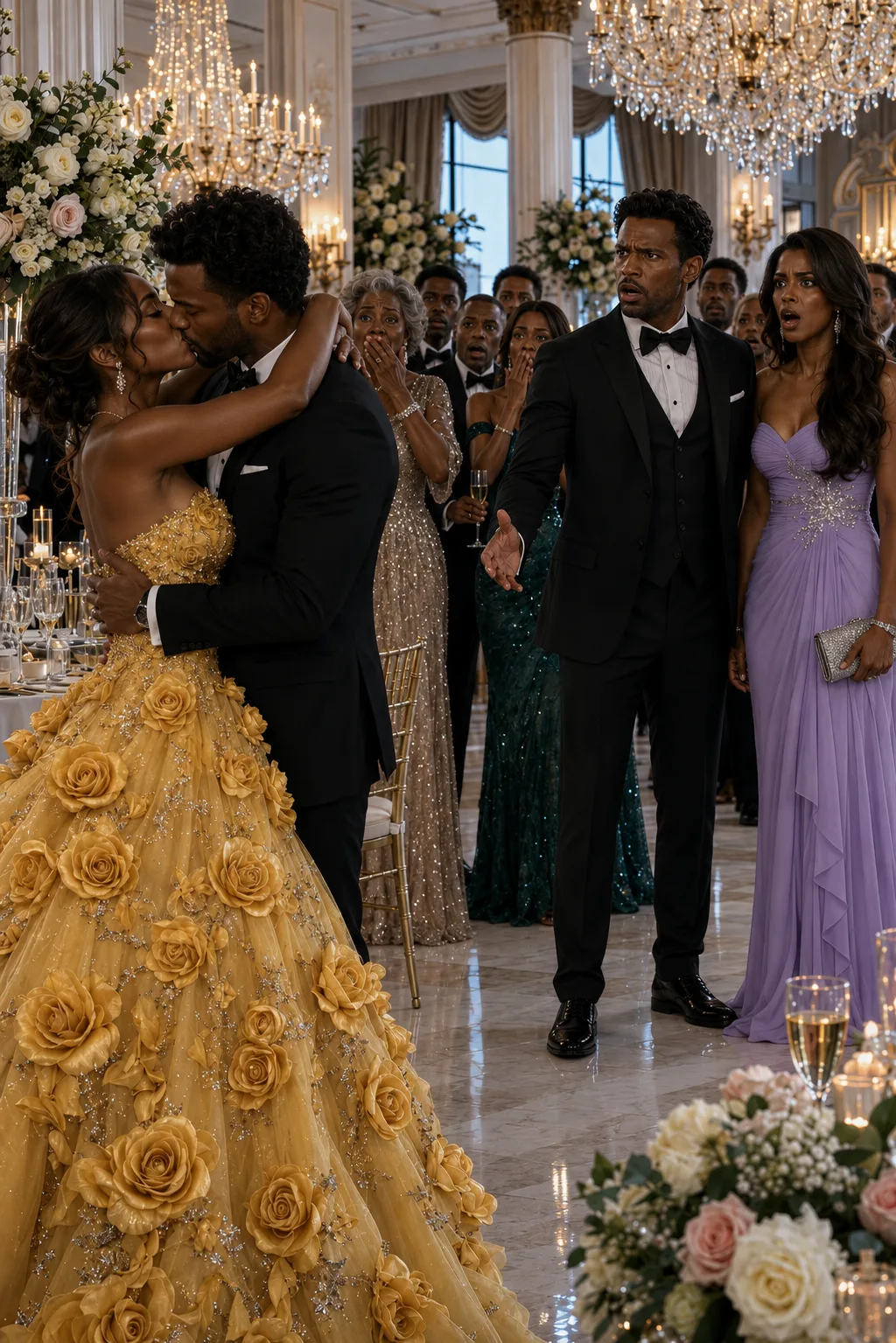 AT OUR WEDDING GALA, I CAUGHT MY FIANCÉ KISSING ANOTHER WOMAN—THEN HE WHISPERED, “DON’T MAKE A SCENE.” SO I KISSED THE FIRST STRANGER I SAW AND CALLED HIM “MY HUSBAND.” I HAD NO IDEA HE ALREADY KNEW MY NAME.