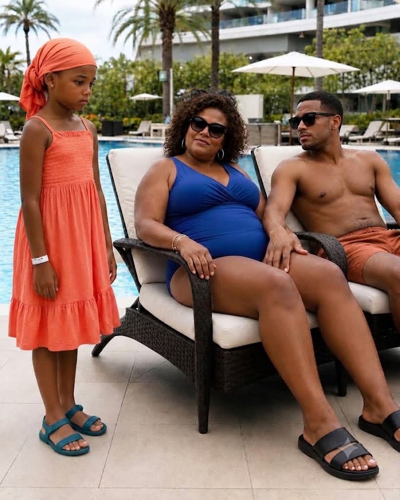 AN ENTITLED WOMAN THREW AWAY THE TOWELS ON THE LOUNGE CHAIRS MY 8-YEAR-OLD DAUGHTER AND I HAD RESERVED. TWENTY MINUTES LATER, A RESORT EMPLOYEE HANDED HER A BLUE BOX—AND WHEN SHE OPENED IT, SHE REALIZED THE ENTIRE POOL DECK HAD JUST WATCHED HER GET CAUGHT.