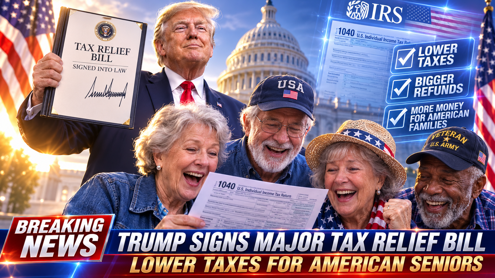 1.Millions of Seniors Could Qualify for Trump's New Tax Break