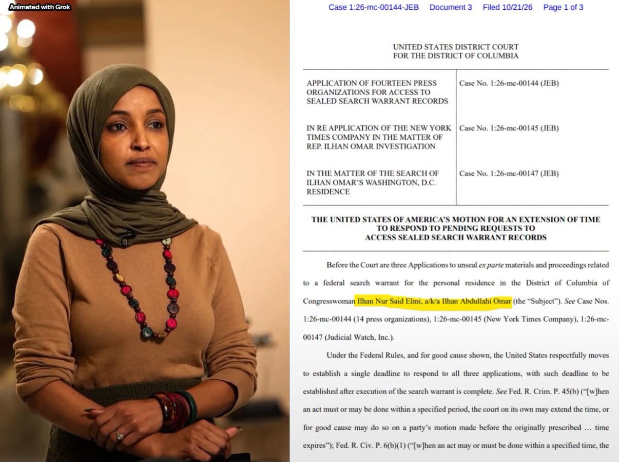 A DEVASTATING DOJ TWIST — A New Court Filing Revives Questions About Ilhan Omar’s Name and Long-Running Marriage Allegations