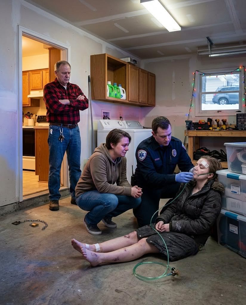 On Christmas Eve, Dad tore my chronically ill sister’s coat, slapped her, hid her oxygen equipment, and padlocked her inside the unheated garage.  Dark bruises marked her cheek, wrists, ribs, and legs; her temple and ankle were bandaged, and an old surgical scar showed beneath the ripped fabric.  “Cold might cure laziness,” he said before claiming she had gone to bed."