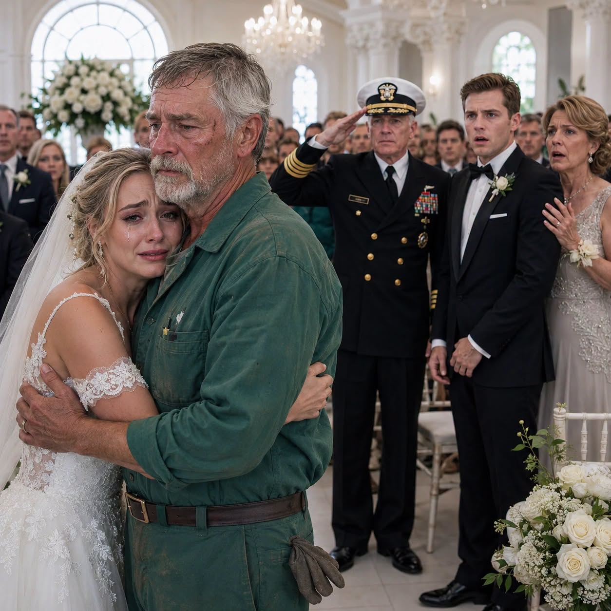 “I would never marry the daughter of a gardener!” My fiancé humiliated me right in front of the altar, in front of 120 guests, and canceled the wedding. While my father wept and apologized, I silently embraced him… until a military commander walked in, saluted my father with military honors, and revealed a secret that would change my former fiancé’s life the very next morning.