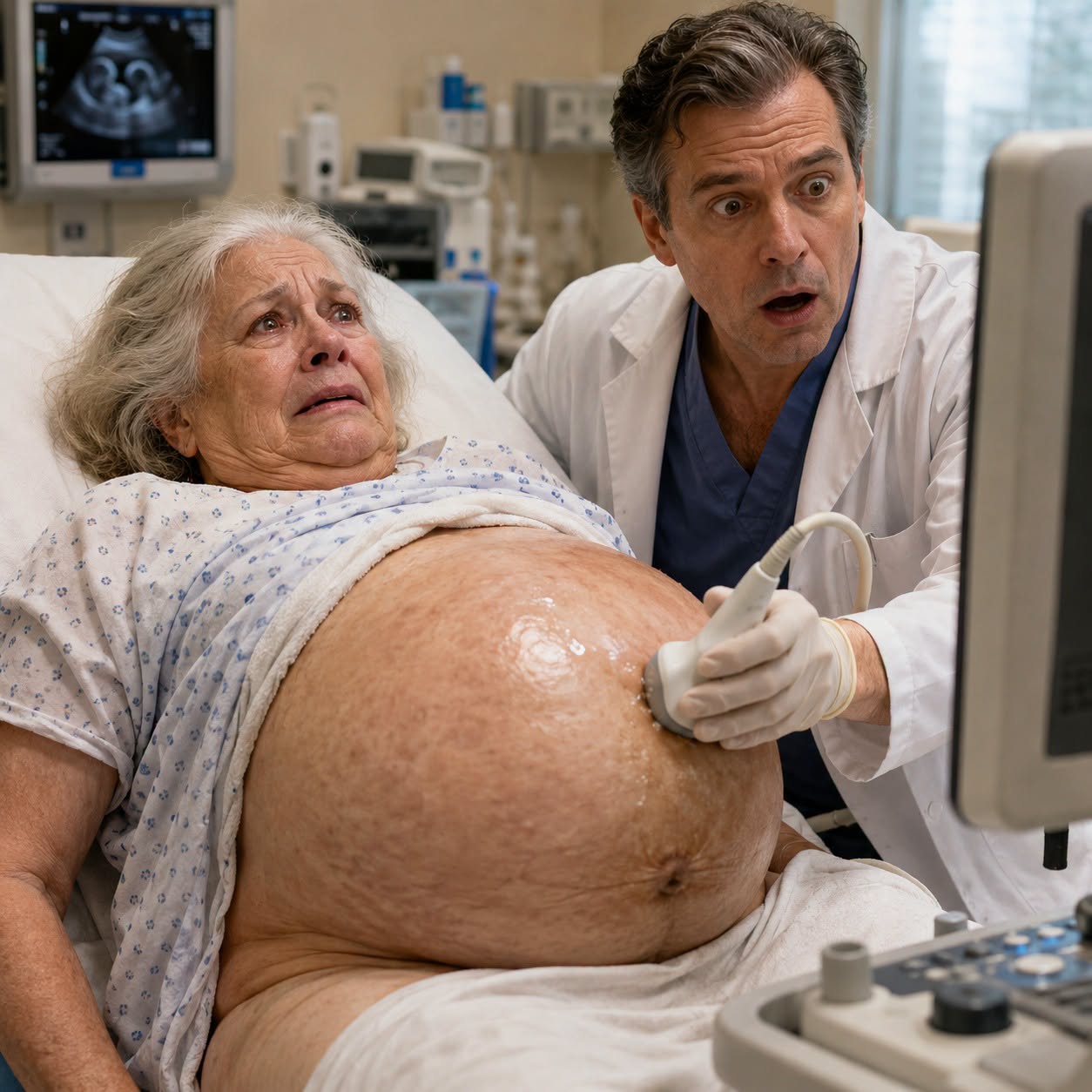 At age 66, Maria went to the gynecologist with a bag of diapers, claiming she was pregnant… but when the doctor saw the ultrasound images, he told her she had to have the fetus removed immediately.