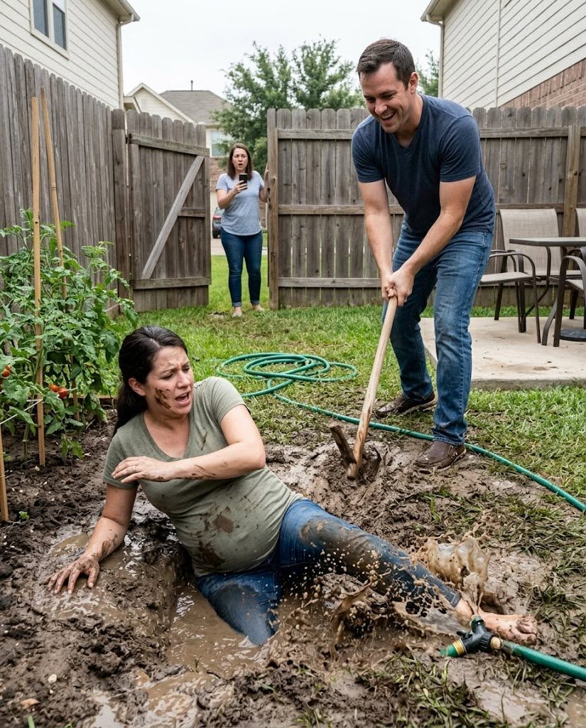Buried waist-deep in cold soil while my husband attacked me, I opened the garden hose valve to turn the dirt into mud and break free.