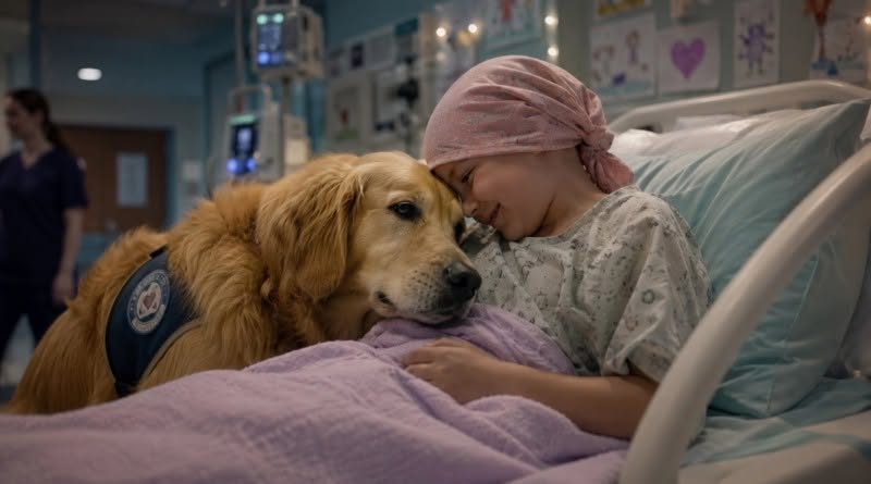 The dog showed up at six and Carter noticed it the way you notice a stain on the ceiling — not all at once, just the same thing in the same spot enough nights running that eventually you’re looking at it on purpose. Golden, or it had been golden under the dirt