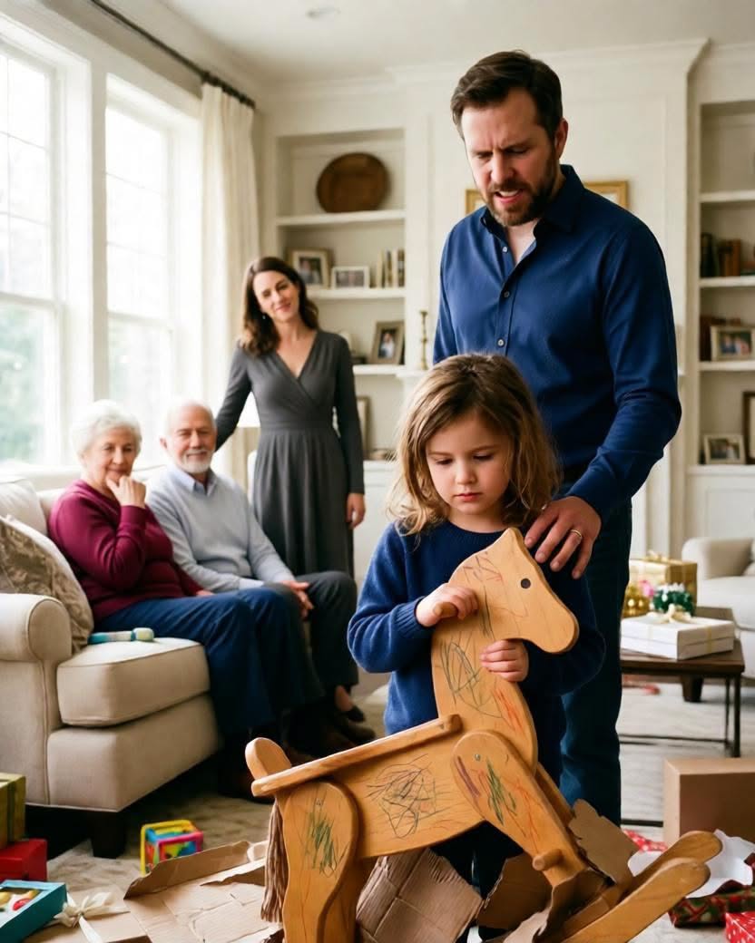 A Little Girl Received a Broken Toy Horse on New Year's Day, and Her Grandfather Said, “She Doesn't Count.” No One Imagined Her Father Had a Response That Would Shake the Entire Family.