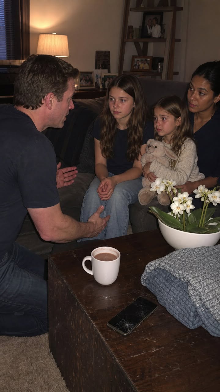 "The father thought he was walking back into a peaceful home.  Instead, he found one daughter being restrained—and the other guarding evidence beneath the sofa."