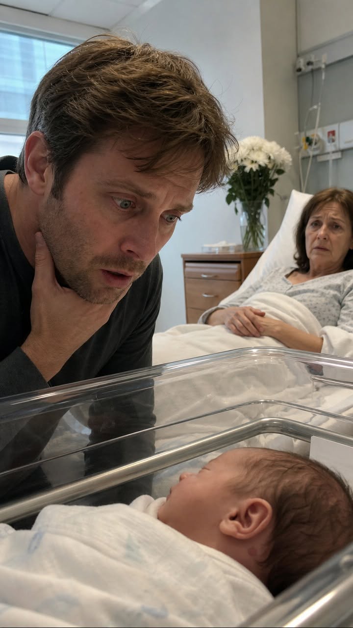 "Mark entered the maternity room expecting tears of happiness.  Instead, one glance at the newborn boy left him trembling against the wall."