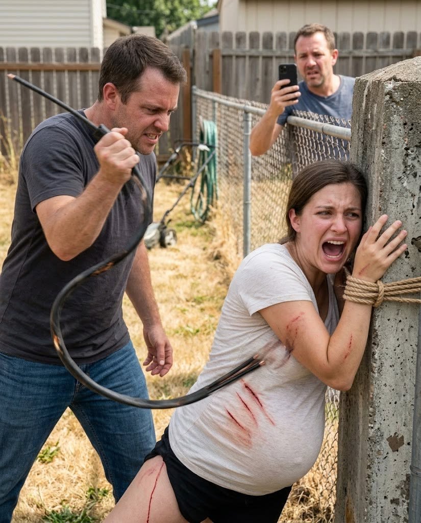 Tied to a pillar in my own backyard, my husband tried to claim I fell—until our neighbor recorded everything and exposed his mother’s trap.