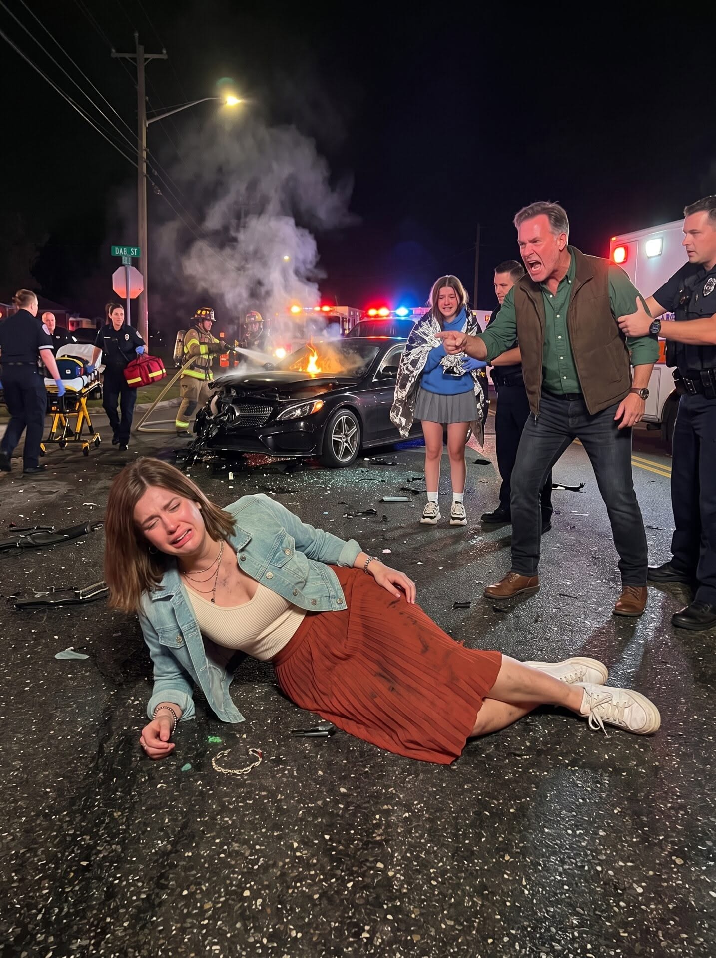 Trapped in a wrecked car, I listened as my father told paramedics to save my sister first and leave me behind.