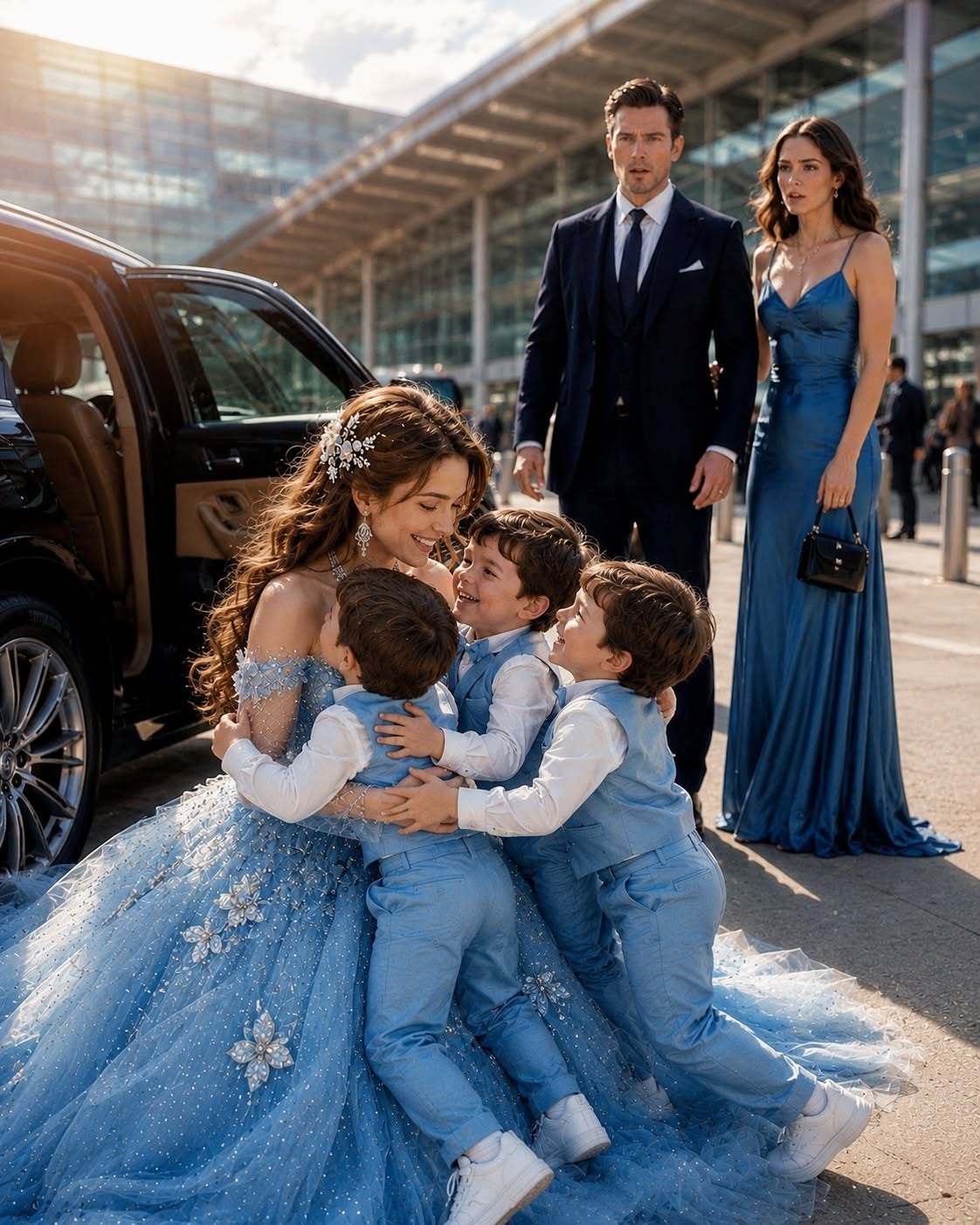 My Billionaire Ex-Husband Sat Beside Me on a Flight Just to Humiliate Me—Then Three Little Boys Ran Out of a Bentley Calling Me “Mom” Five years after my divorce, my billionaire ex-husband deliberately sat beside me on a first-class flight just to remind me of everything I had lost. He thought I was alone.