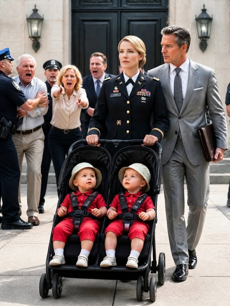 While I was pregnant with twins, I stayed silent as everyone praised my husband’s mistress for saving his parents’ property. A few days later, he handed me divorce papers in the hospital, called me worthless, and walked away without ever knowing I was a U.S. Army colonel. He thought he had destroyed me—until I returned with a military escort, senior officers, and law enforcement standing behind me.