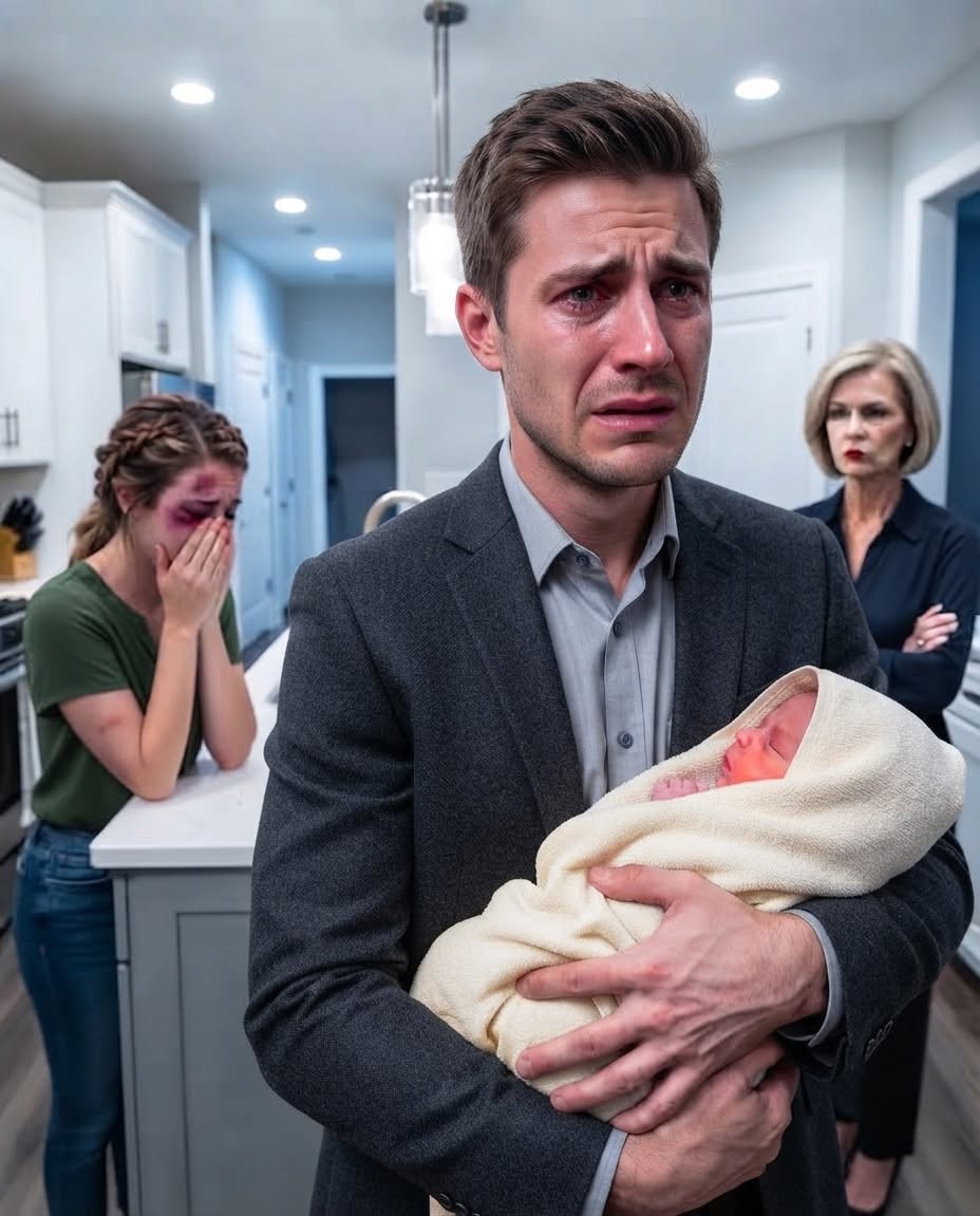 I returned from a business trip and discovered my newborn son burning with a dangerous fever while my wife sat alone on the kitchen floor, quietly crying.
