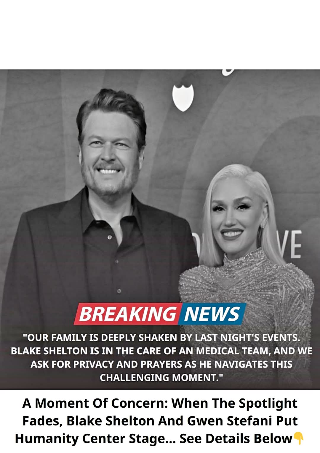 Blake Shelton💔 A Moment of Concern: When the Spotlight Fades and Humanity Takes Center Stage