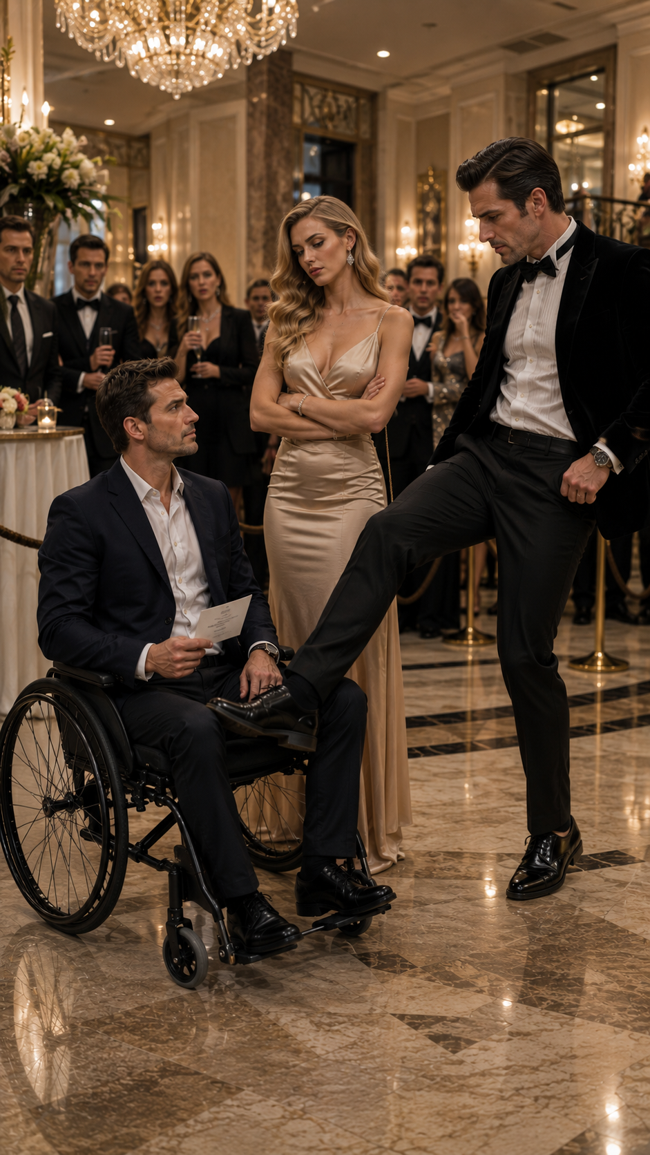 She Mocked the Man in the Wheelchair at a Luxury Gala… Then Watched the Host Bow to Him