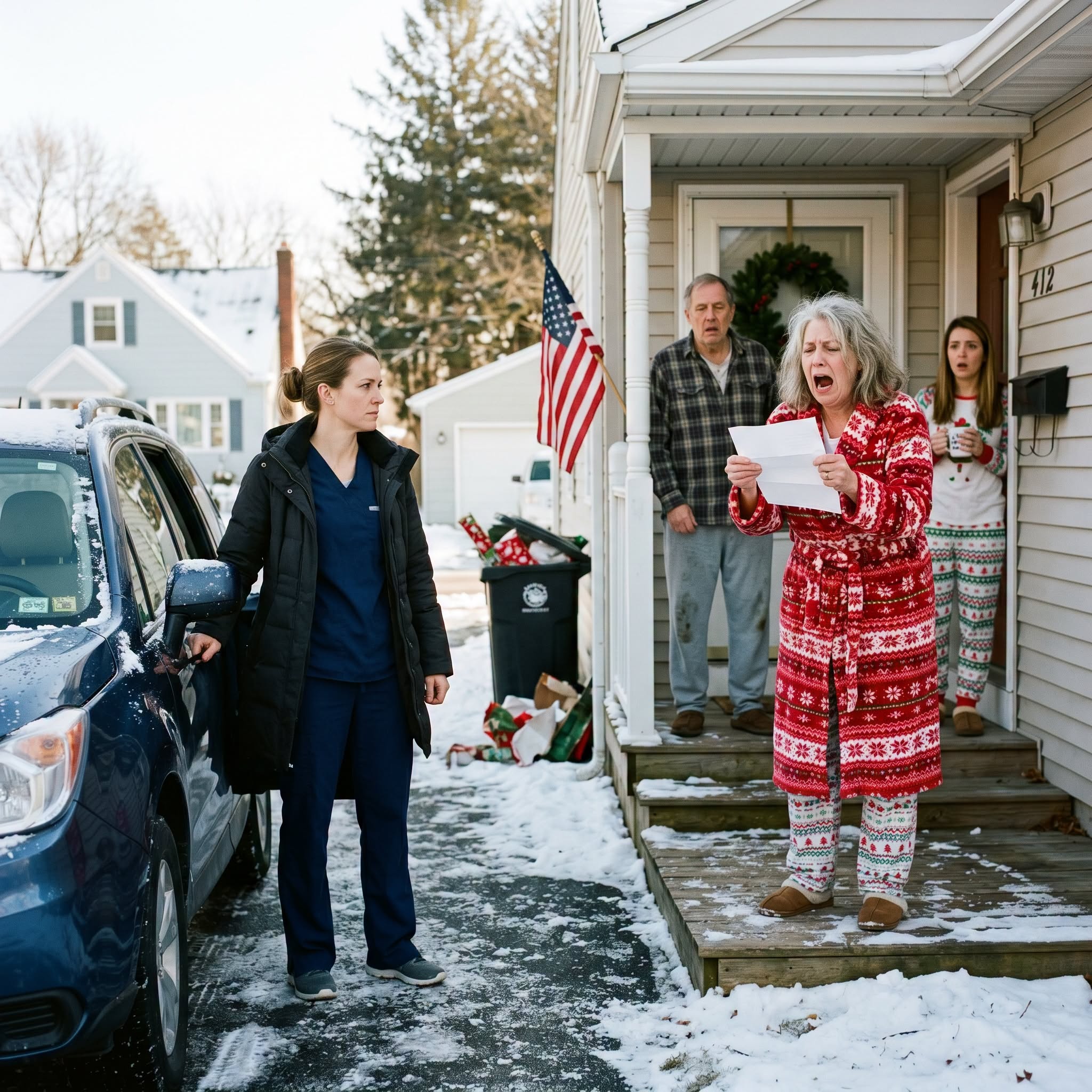 "At Christmas, I was working a double shift in the ER, my parents and sister told my 16-year-old daughter there was “no room for her at the table,” she had to drive home alone and spend Christmas in an empty house, I didn’t make a scene, I took action, the next morning, my parents found a letter at their door and started screaming... - true story -