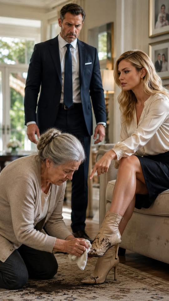"My Son Walked Into The Living Room And Found Me Kneeling Beside His Fiancée’s Muddy Boots In The Home I Had Owned For 40 Years — Unaware A Hidden Camera Had Already Captured The Conversation That Would Expose Her Plan To Take Control Of My House And End Their Wedding Forever