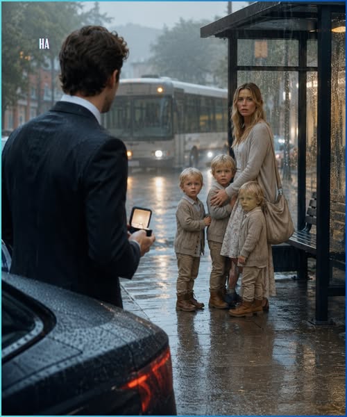 He Was About to Propose When He Saw His Ex-Wife at a Bus Stop With Triplets in the Rain