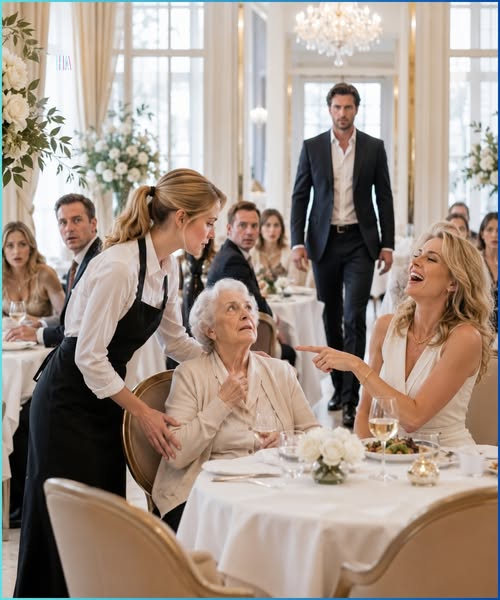 The Rich Woman Laughed When a Waitress Protected a Lonely Old Lady, Until the Woman’s Son Walked In and Everyone Stopped Breathing