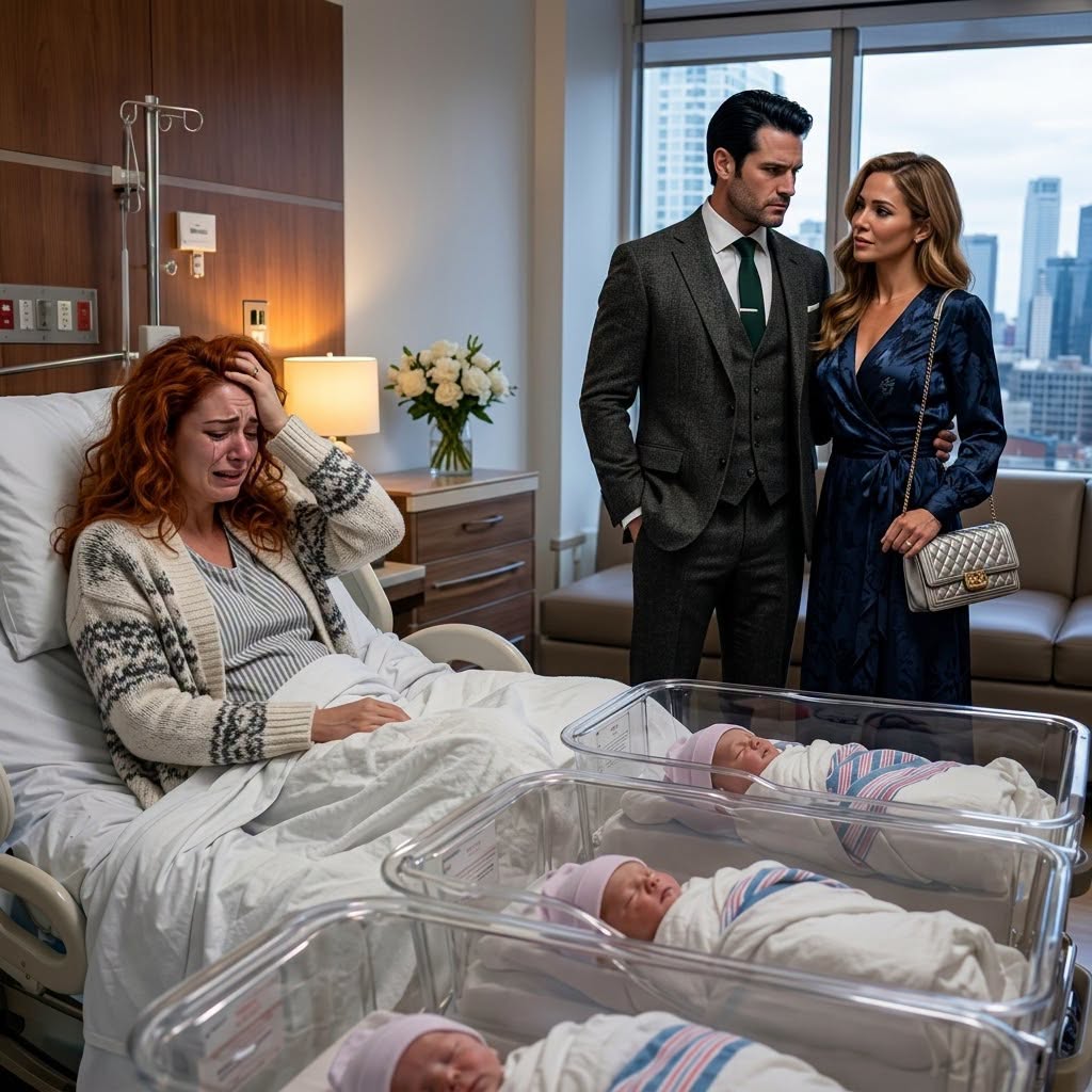 "After I gave birth to our triplets, my husband walked into my hospital room with his mistress — who was proudly carrying a Birkin bag. He tossed the divorce papers onto my bed and said with a sneer, “Look at you. No one would want you now.”