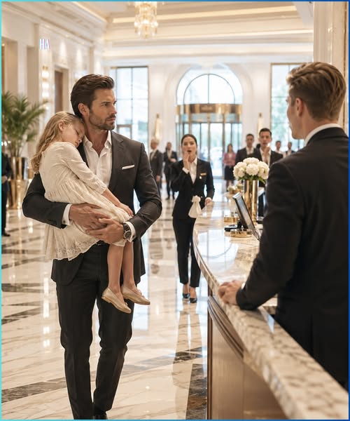He was denied a room in his own hotel while carrying his sleeping daughter and then the lobby learned his name