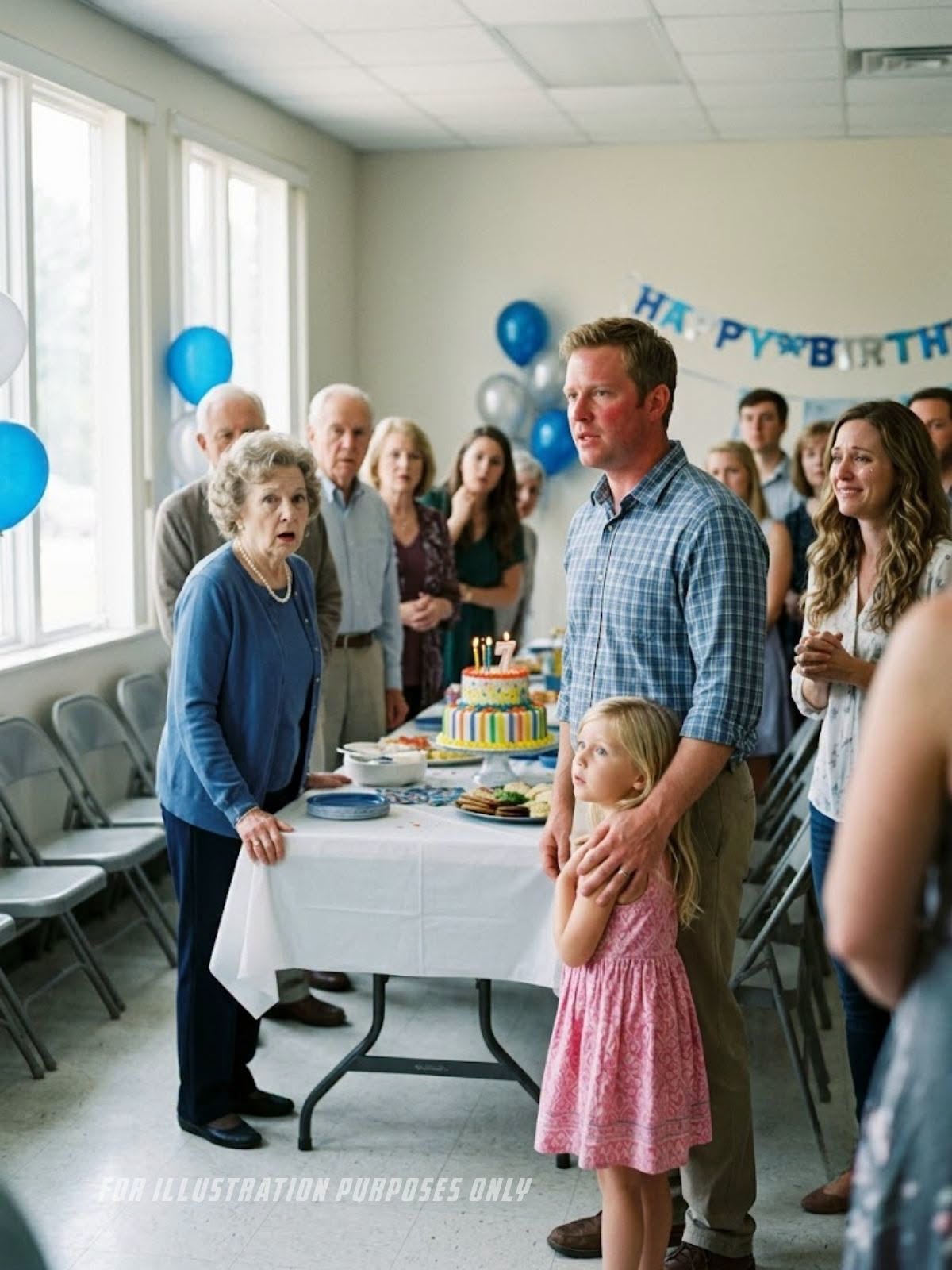 "My husband’s birthday party was supposed to be a simple family celebration with cake, balloons, relatives, and all three of his children gathered together, but the moment I saw June’s empty chair at the children’s table, something inside me went cold. She was not in the hallway, not by the vending machine, and not with her father.