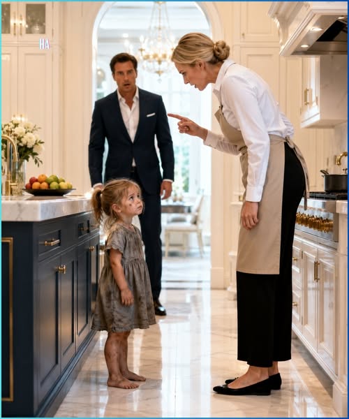 "She Told a Starving Three-Year-Old She Did Not Belong There Until the Billionaire’s Voice Froze the Whole Kitchen