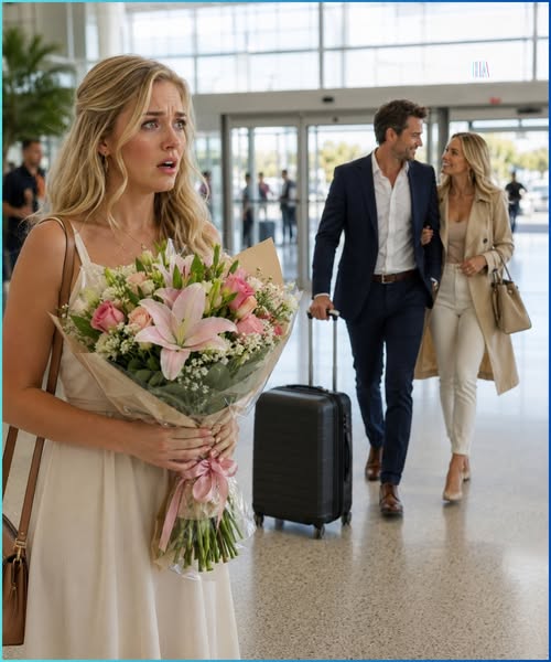 I Was Holding Flowers for My Parents When My Business Trip Husband Walked Out of the Airport With Another Woman