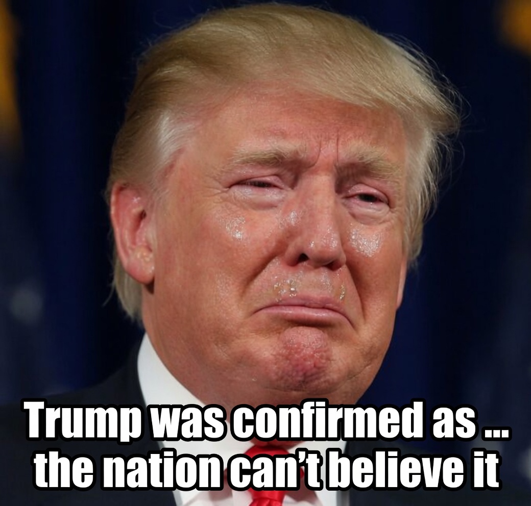Donald Trump with tears in his eyes make the sad announcement... See more1
