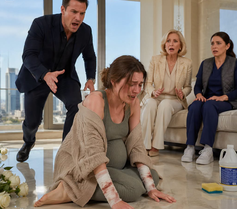 "My Pregnant Wife Was Crying on the Marble Floor, Scrubbing Her Bleeding Arms With Bleach, While My Mother Sat Nearby Like Nothing Was Wrong