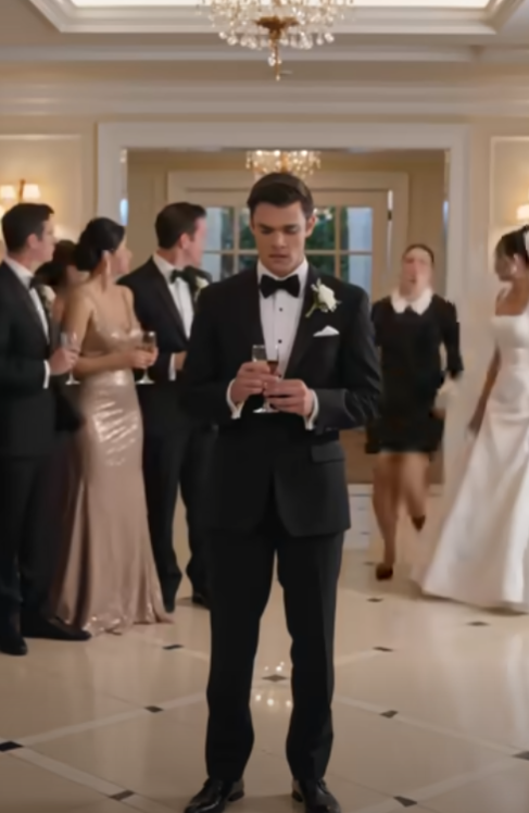 "The wedding reception was in full swing. Guests laughed. Music played. Champagne glasses sparkled beneath the chandeliers. At the center of it all stood the groom. A crystal glass raised in his hand. Ready for a toast.