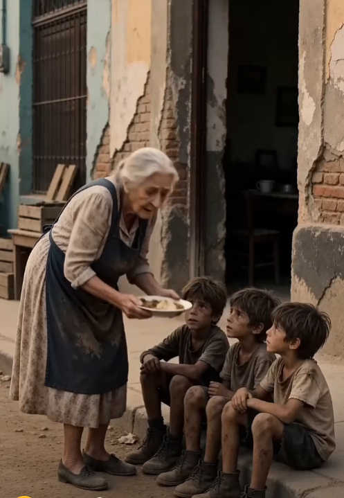 "The woman didn't remember them. Years ago, they were just three starving boys sitting on the roadside, too hungry to speak. She had given them a plate of food—nothing special, just leftovers—but to them, it had meant everything.