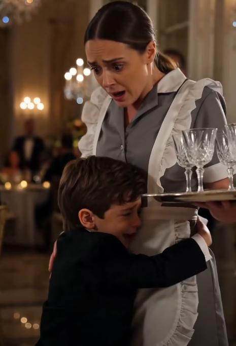 The mansion fell silent the moment the little boy appeared.