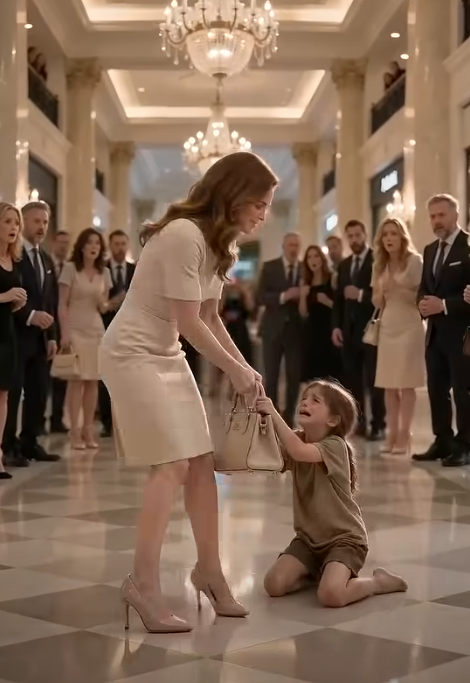 PART 1: Everyone thought the poor child was stealing. That was the easiest story to believe. The hotel lobby was too clean, too rich, too perfect for a dirty little girl sitting on the marble floor. Golden lights glowed on the walls.