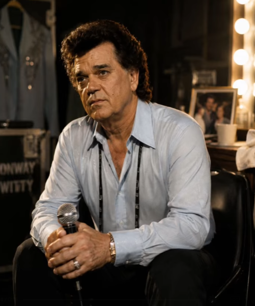 Behind Conway Twitty’s most memorable performances lies a private backstage encounter that few fans have ever seen—a poignant moment revealing the vulnerability, pain, and humanity hidden within one of country music’s most legendary voices.