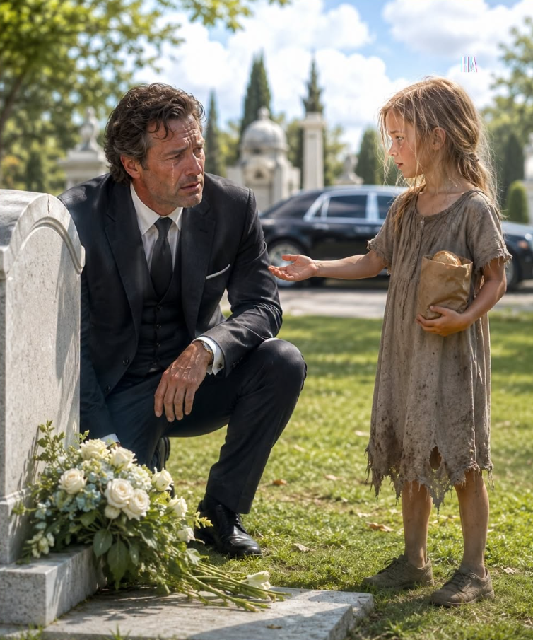 2.A Millionaire Was Crying at His Daughter’s Grave When a Hungry Little Girl With Her Face Asked Him for Bread