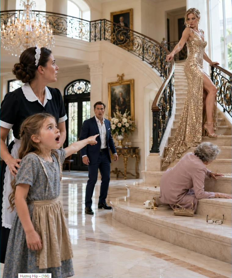 1.The little maid’s daughter saw what the billionaire’s fiancée did at the top of the stairs