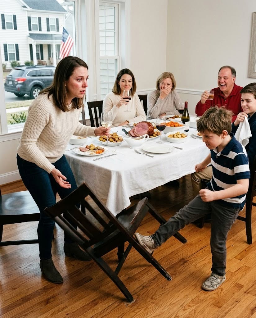 "At Sunday Dinner, My Sister's Kid Kicked The Chair And Said, ""SERVANTS DON'T SIT WITH US."" The Family Table Erupted In Laughter. I Left Without A Sound.