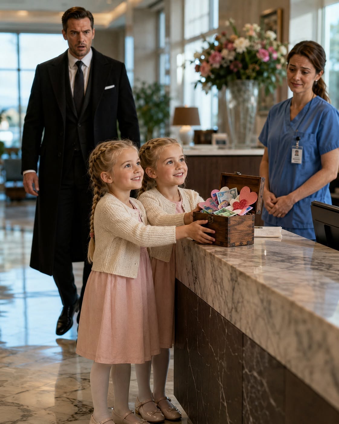 POOR GIRLS OFFER TOY MONEY FOR THEIR MOM’S HEART SURGERY — A BILLIONAIRE IS LEFT SPEECHLESS