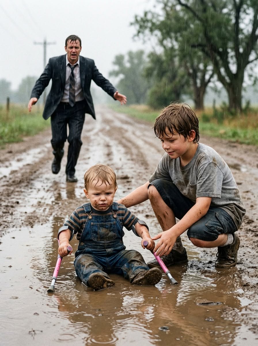 The Rich Man’s Son Couldn’t Walk — Until a Poor Boy Pulled Him Into a Muddy Puddle and Changed His Life Forever