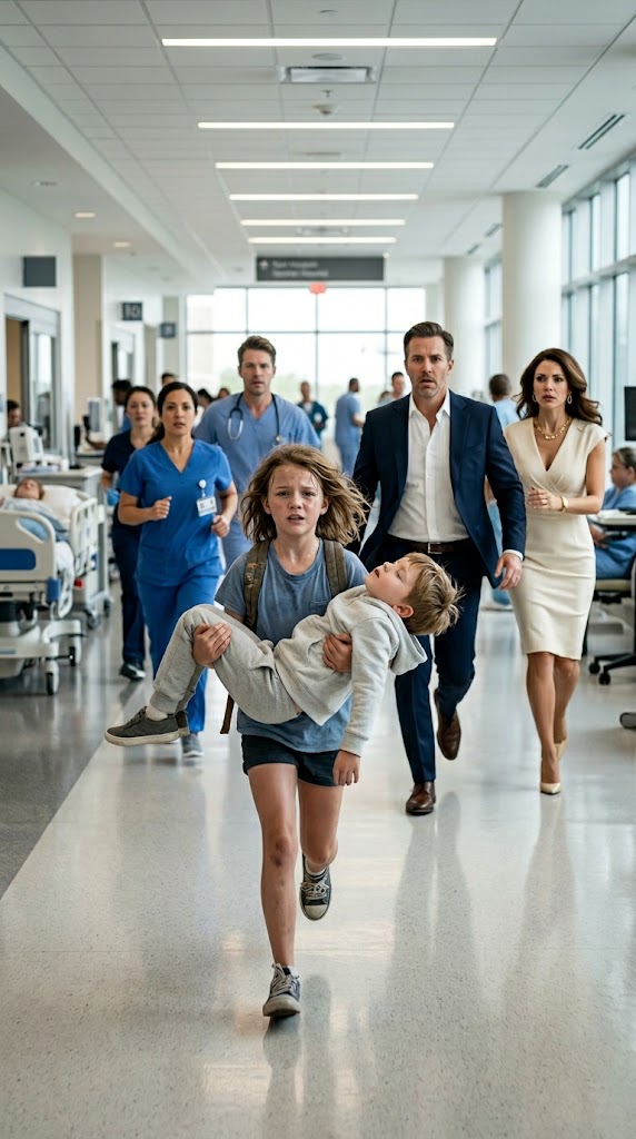 A Poor Little Girl Rushed His Son Into the Hospital to Save Him — But the Millionaire Had Her Escorted Away, Unaware the Truth Had Been Right Beside Him the Entire Time