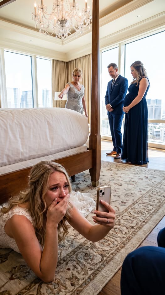 On the night of my wedding, I slipped beneath our hotel bed, planning to surprise my new husband with a playful joke. Instead of hearing the man who had just promised to love me forever, I overheard my mother-in-law calmly discussing how they would steal my home, his mistress proudly talking about her pregnancy, and my brand-new husband mapping out my future destruction. They believed they had trapped a helpless woman... until they discovered who I really was—and realized I had recorded every single word.